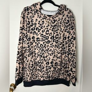 Shein Leopard Print Hoodie